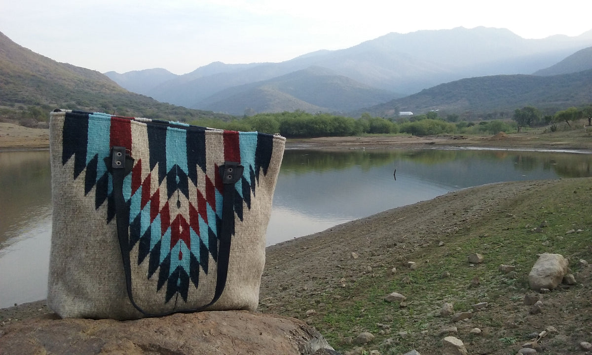 Handwoven Geometric Tote Bag